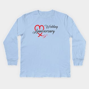 9th Wedding anniversary Kids Long Sleeve T-Shirt